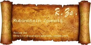 Rubinstein Zsanett névjegykártya